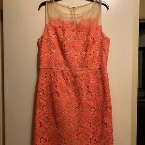 Gianni Bini Pink Sheath Midi Dress Sleeveless Scoop Neck